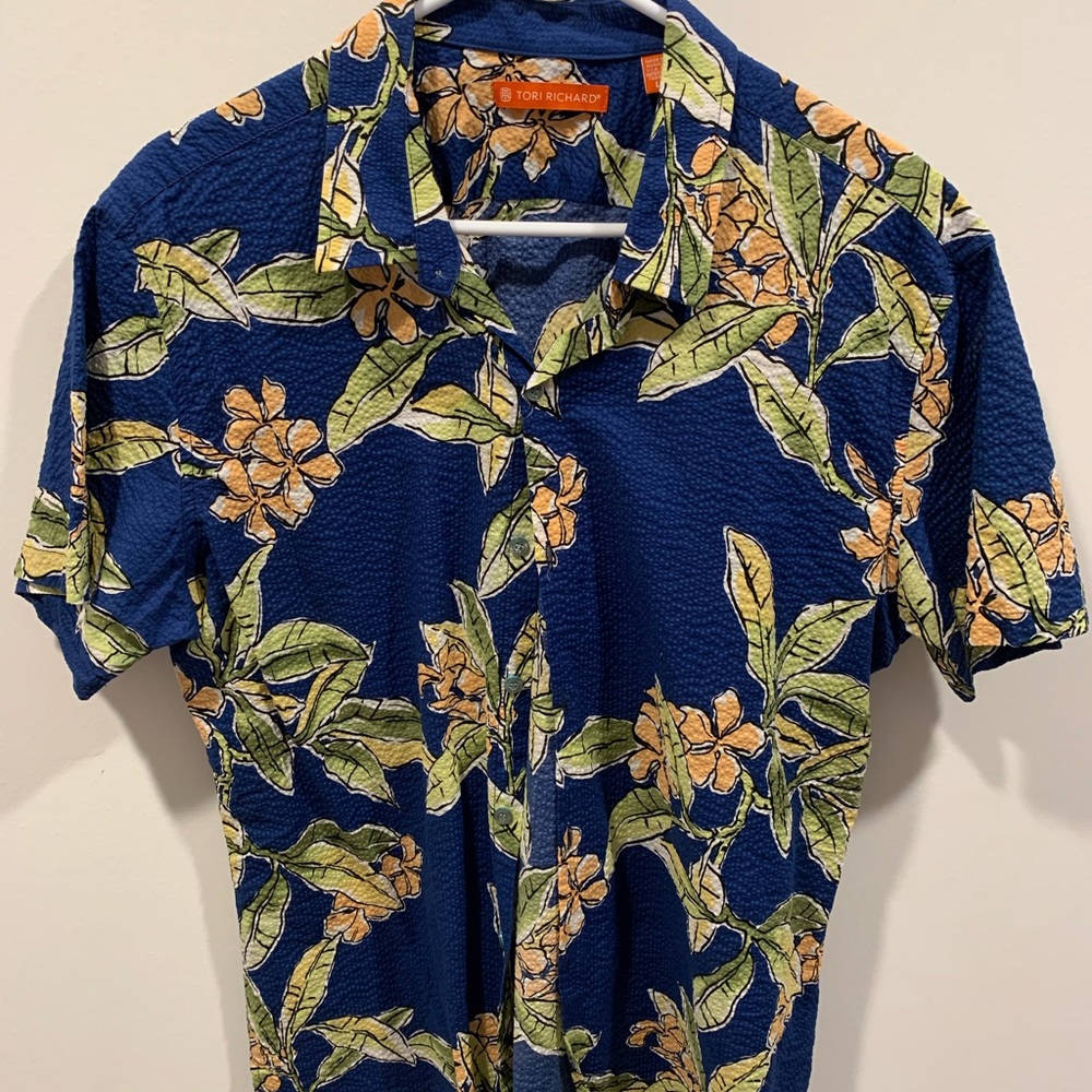 Tori Richard Aloha Hawaiian Button Down, Short Sleeze, Size L, Made in Hawaii 🤙